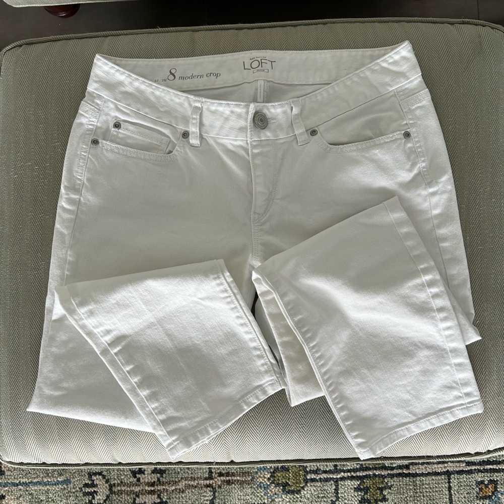 LOFT Women's Crisp White Ankle Jeans
